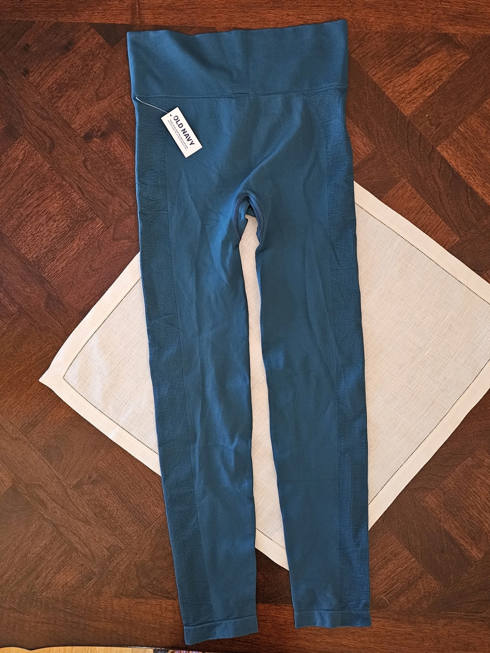 Old Navy Girls Teal Seamless Leggings - High Waist, 7/8 Length XL
